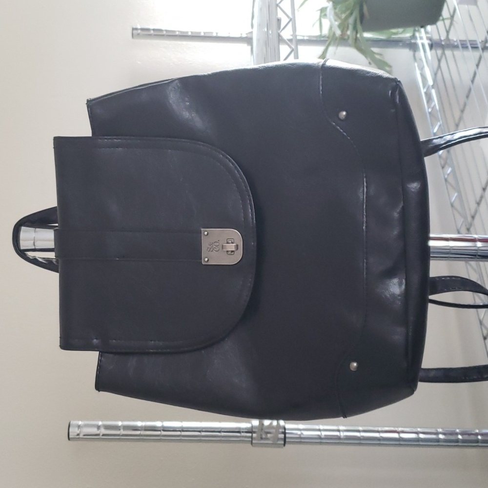 Style & Co. Sleek Black Backpack with Silver Accents